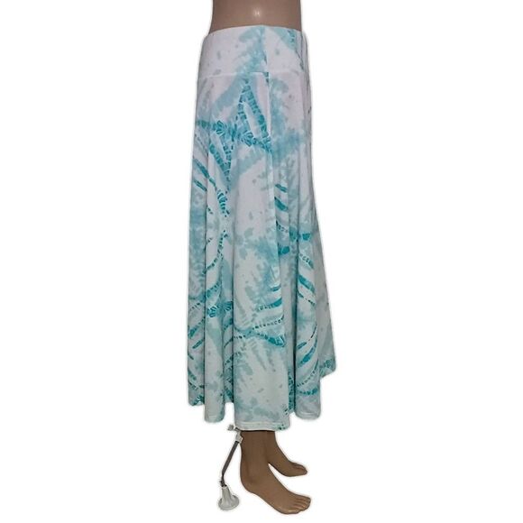 Jane Ashley‎ Midi Skirt Sz M Bohemian Stretch Fit Flare Pull On Beachy Coastal - Picture 2 of 16